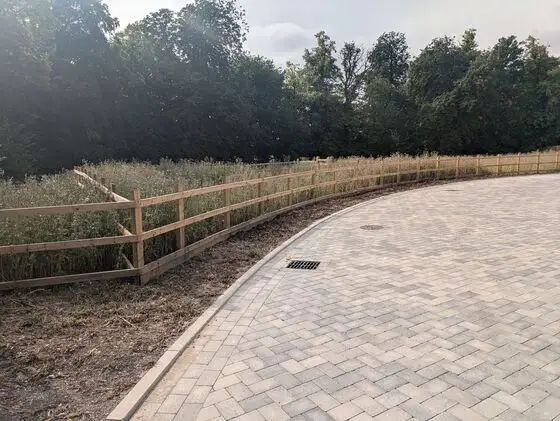 Post and rail fencing installed in Cambridgeshire